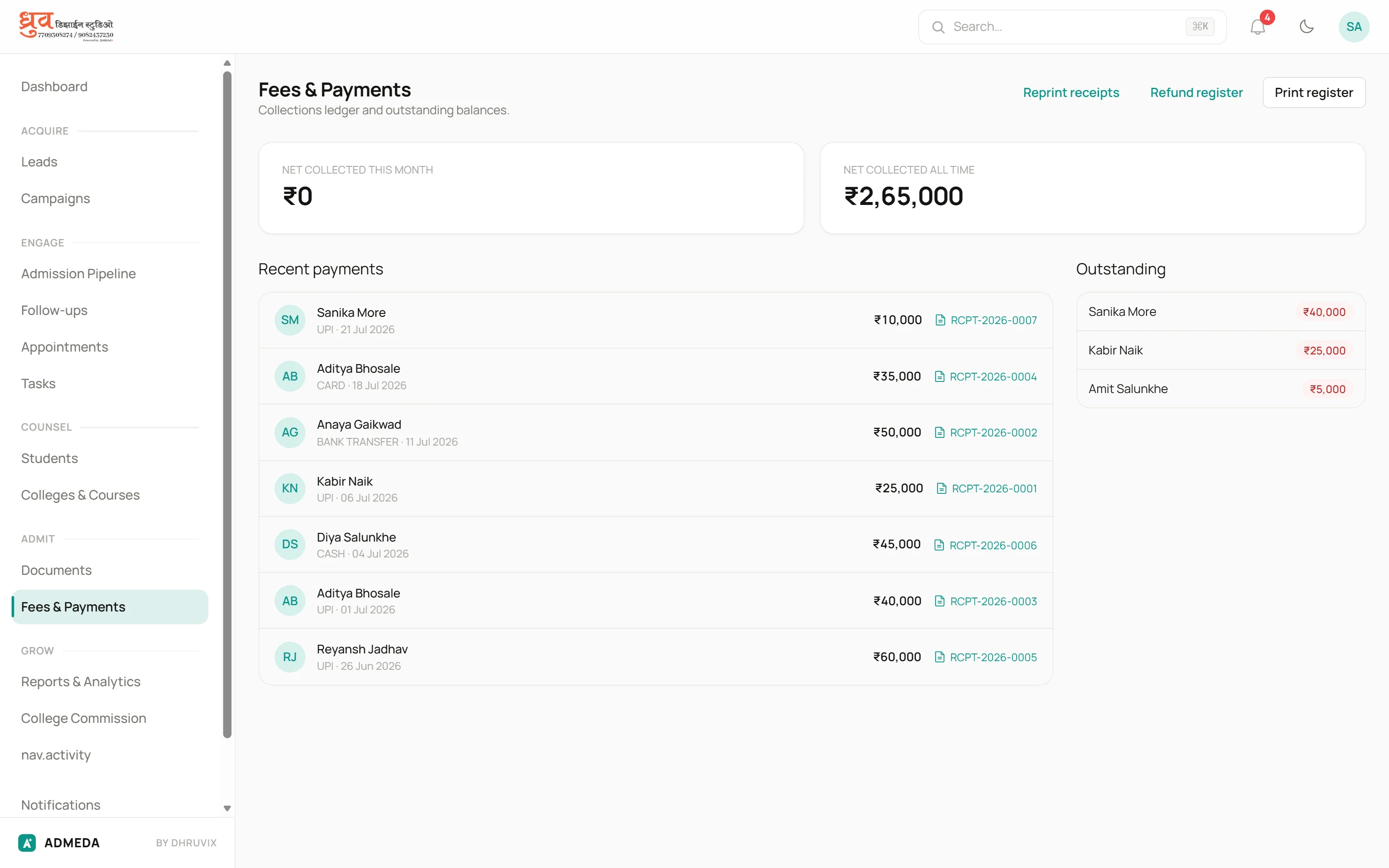 Documents and fees without chasing